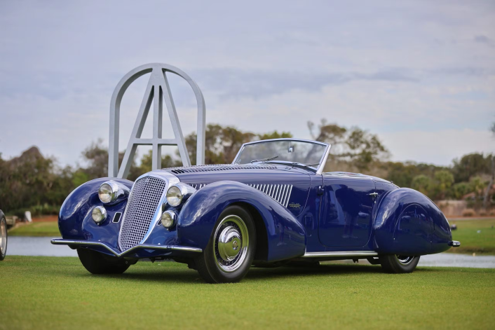 alfa romeo 8c 2900b lungo blauw